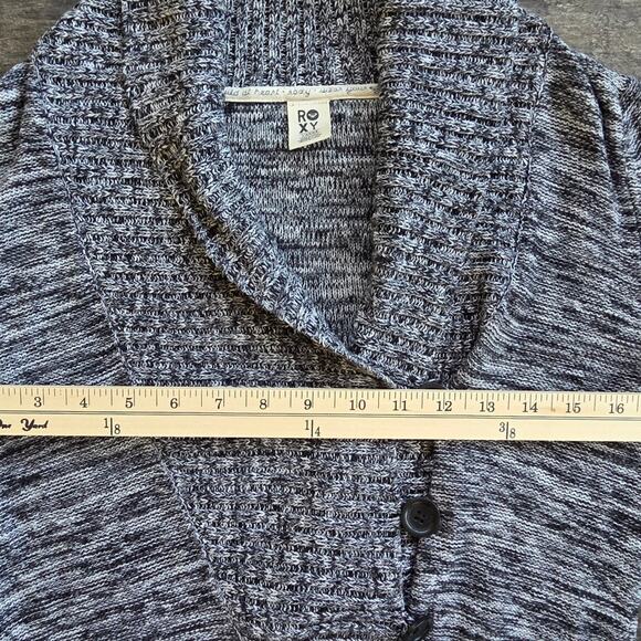 #614 Roxy Charcoal and Light Gray Cowl Neck Sweater - Picture 7 of 11